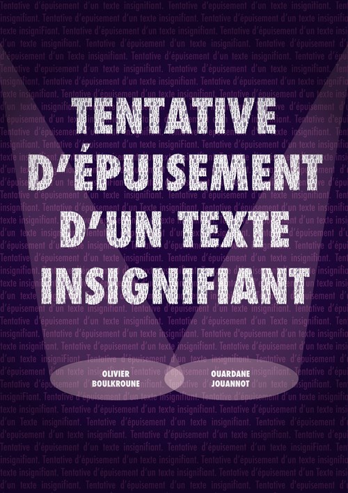 Tentative D'épuisement D'un Texte Insignifiant